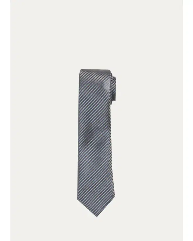 Brioni Men's Stripe Jacquard Silk Tie
