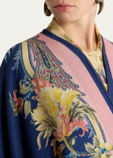 Etro Paisley Wool-Blend Jacquard Cape | Thumbnail 4