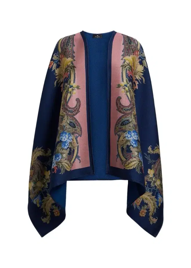 Etro Paisley Wool-Blend Jacquard Cape