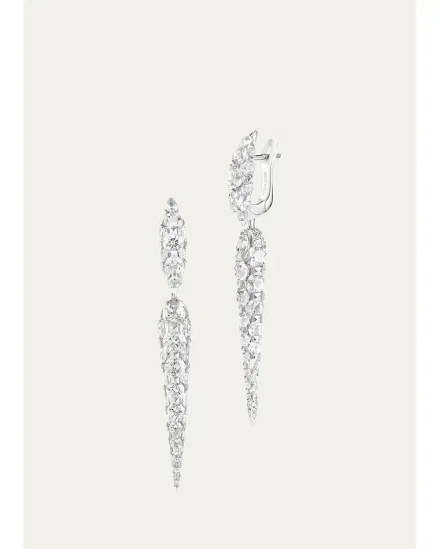 Boghossian Merveilles Icicle 18K White Gold Diamond Small Earrings