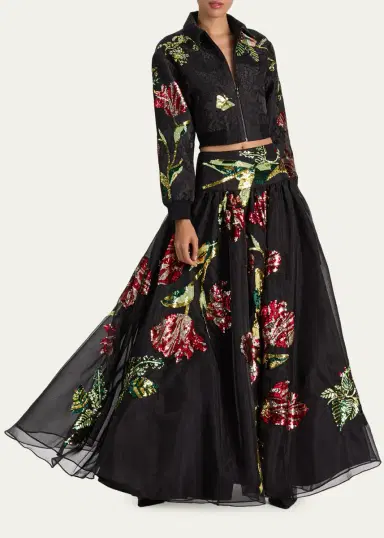 Alice + Olivia Oriana Embellished Maxi Skirt | Thumbnail 2