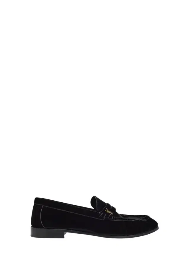 Saint Laurent Men's LE Cassandre YSL Moc-Toe Loafers in Velvet