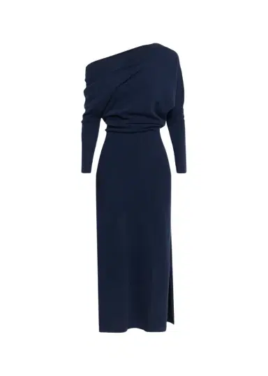 Altuzarra Kasos One-Shoulder Draped Cashmere Midi Dress | Thumbnail 1 Altuzarra Kasos One-Shoulder Draped Cashmere Midi Dress | Thumbnail 1