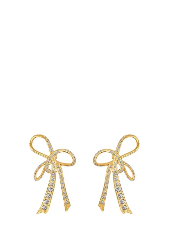 Oscar de la Renta Threaded Bow Large Earrings