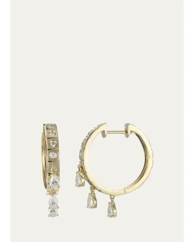 Type Jewelry LEGGO Fringe Diamond Small Hoop Earrings
