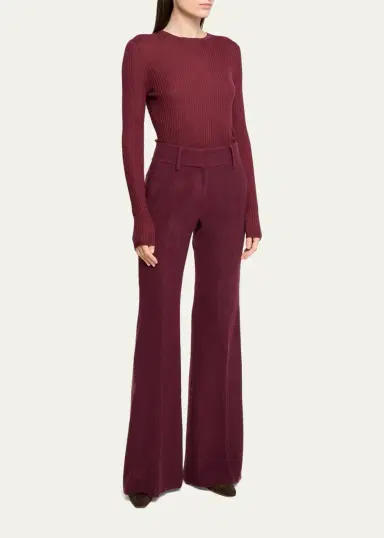 Gabriela Hearst Browning Cashmere-Silk Rib Crewneck Sweater | Thumbnail 2