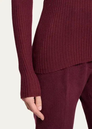 Gabriela Hearst Browning Cashmere-Silk Rib Crewneck Sweater | Thumbnail 5