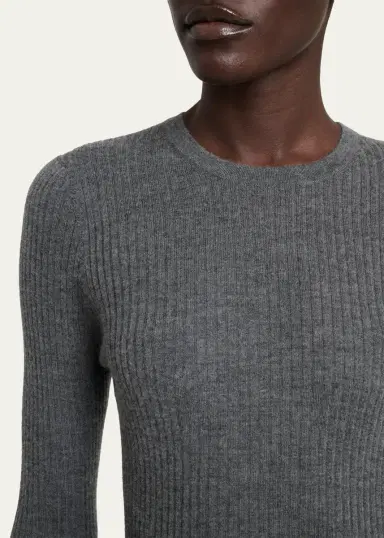 Gabriela Hearst Browning Cashmere-Silk Rib Crewneck Sweater | Thumbnail 10