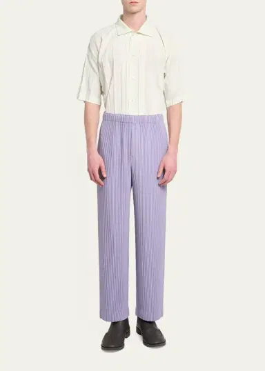 Homme Plissé Issey Miyake Men's Pleated Straight Leg Pull-On Pants | Thumbnail 2