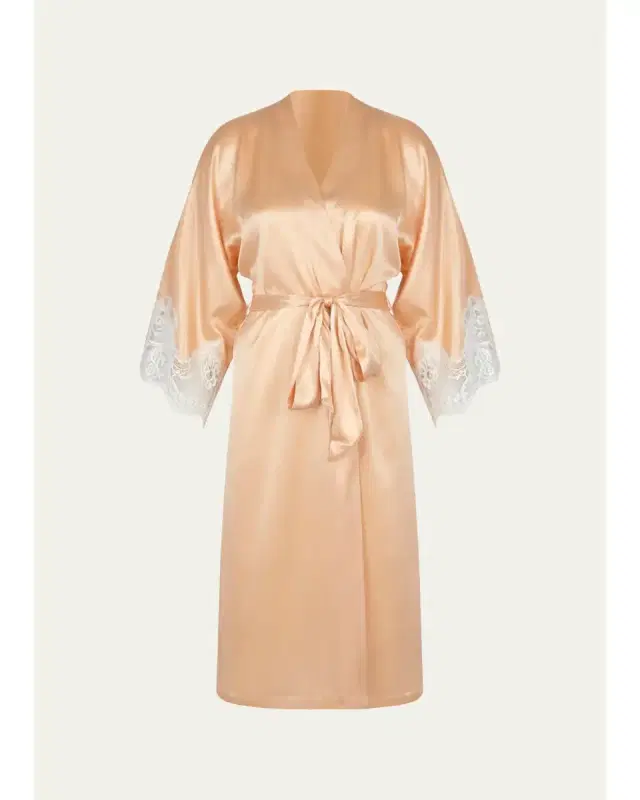 Lise Charmel Splendeur Lace-Trim Silk-Blend Robe
