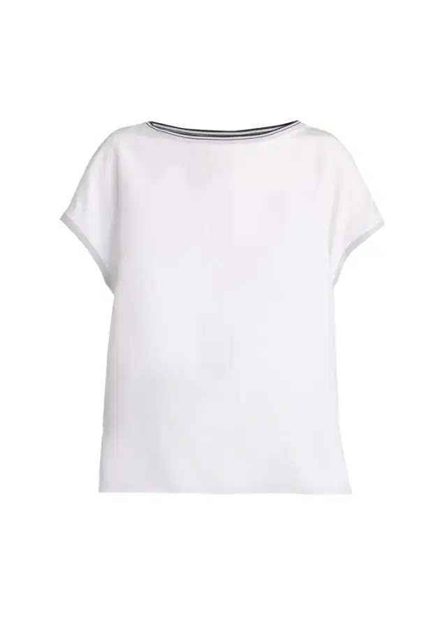 Stretch Silk Short-Sleeve Top