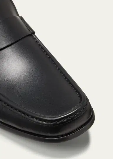 Ferragamo Men's Caspian Gancio Leather Loafers | Thumbnail 5