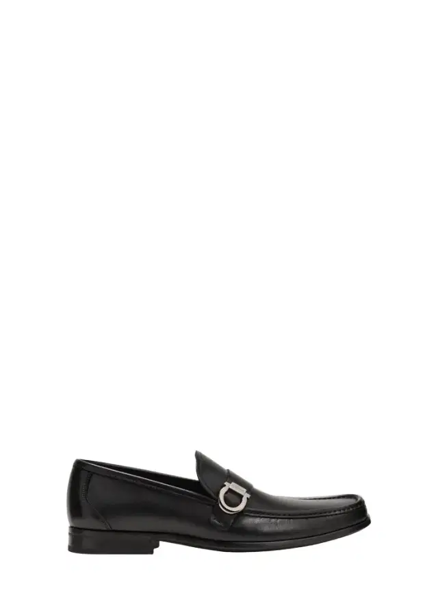 Ferragamo Men's Caspian Gancio Leather Loafers