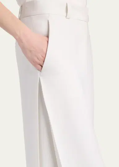 Giorgio Armani Side Pleat Straight-Leg Silk Trousers | Thumbnail 5