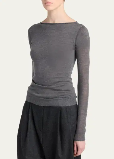 Giorgio Armani Cashmere Semi-Sheer Sweater | Thumbnail 3