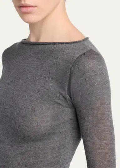Giorgio Armani Cashmere Semi-Sheer Sweater | Thumbnail 4