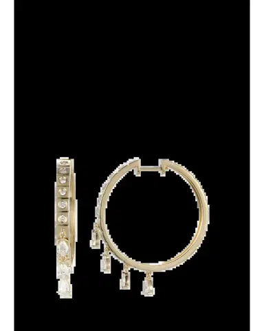 Type Jewelry LEGGO Fringe Diamond Large Hoop Earrings | Thumbnail 2