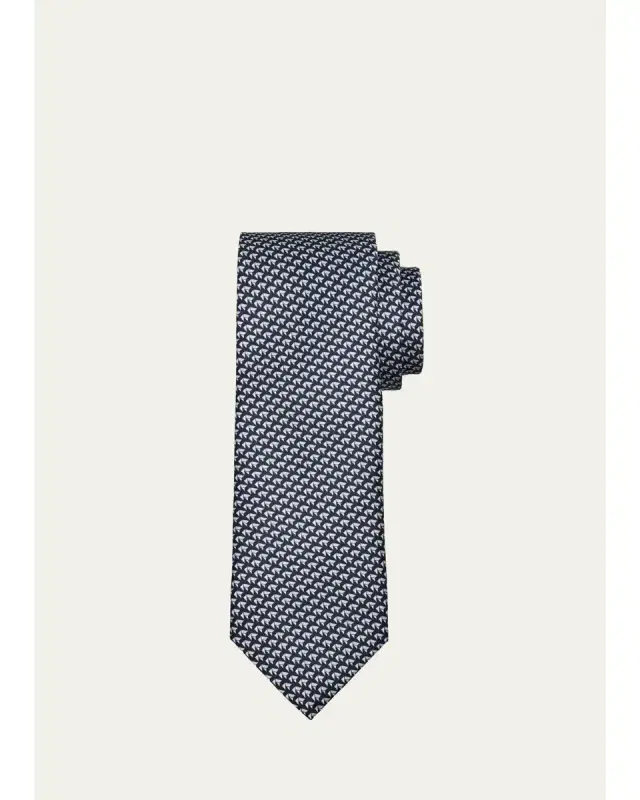 Brioni Men's Micro-Motif Silk Tie
