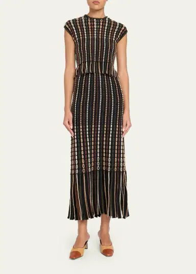 Ulla Johnson Inez Fringe Knit Midi Skirt | Thumbnail 2
