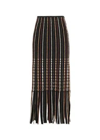 Ulla Johnson Inez Fringe Knit Midi Skirt | Thumbnail 1