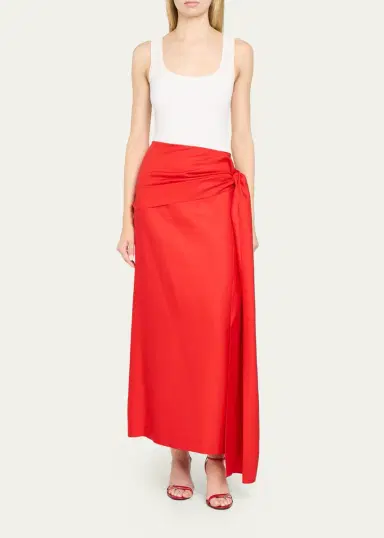 Heirlome Helena Knotted Wrap Silk Maxi Skirt | Thumbnail 2