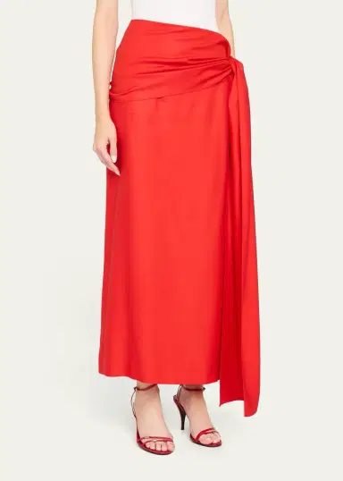 Heirlome Helena Knotted Wrap Silk Maxi Skirt | Thumbnail 4