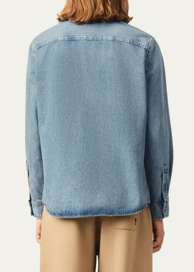 Ami Paris Men's Ami de Coeur Denim Button-Down Shirt | Thumbnail 3