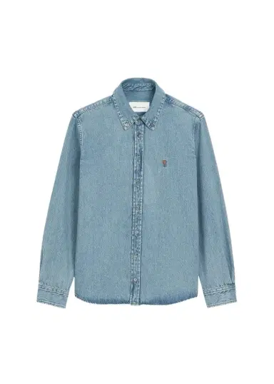 Ami Paris Men's Ami de Coeur Denim Button-Down Shirt | Thumbnail 1