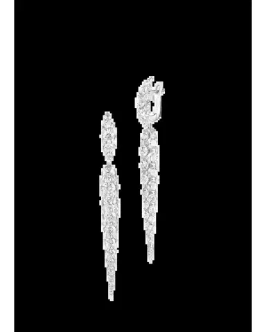 Boghossian 18K White Gold Diamond Merveilles Icicle Medium Earrings | Thumbnail 2 Boghossian 18K White Gold Diamond Merveilles Icicle Medium Earrings | Thumbnail 2