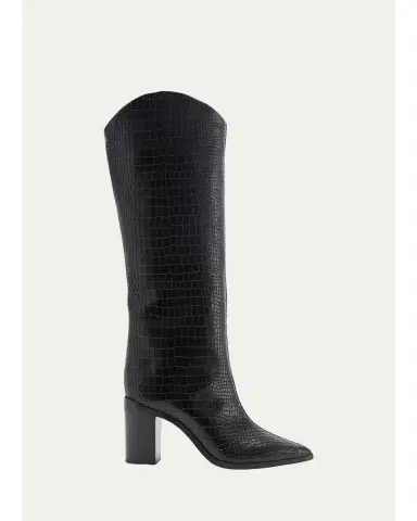 Schutz Analeah Snake-Print Leather Tall Boots | Thumbnail 1