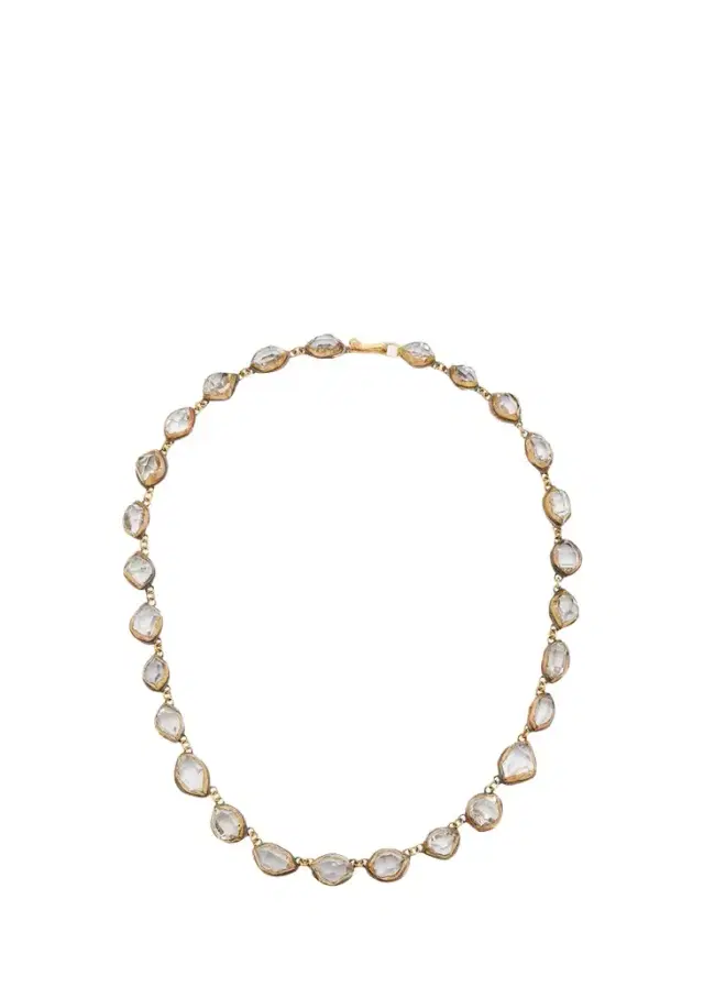 JUDY GEIB Herkimer Diamond Necklace in 18K Gold and Silver