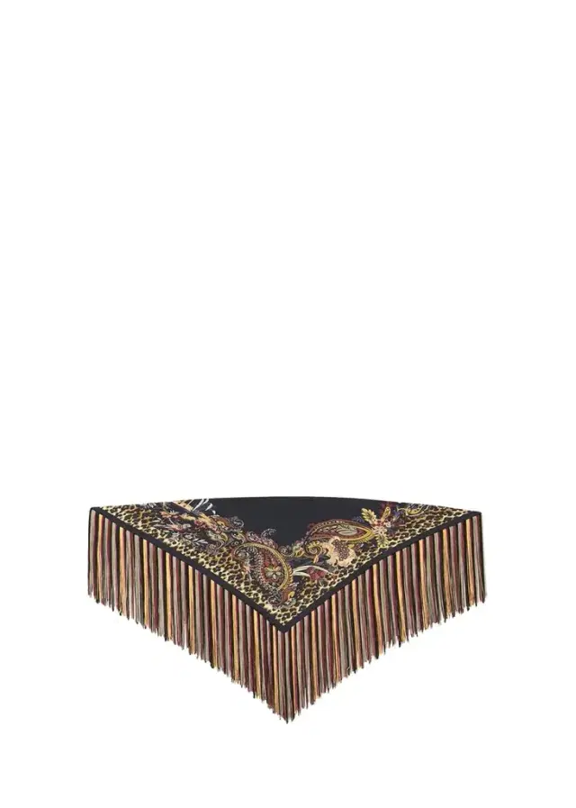 Etro Silk Foulard Scarf with Fringe