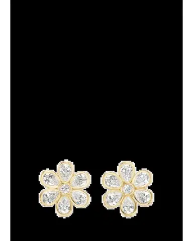 Brent Neale 18K Yellow Gold Small Daisy Diamond Stud Earrings | Thumbnail 2 Brent Neale 18K Yellow Gold Small Daisy Diamond Stud Earrings | Thumbnail 2