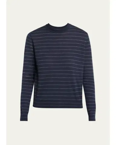 Lafayette 148 New York Striped Crewneck Cashmere Sweater | Thumbnail 1