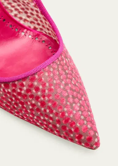 Manolo Blahnik 90mm BBLA Flocked Polka Dot Tulle Pumps | Thumbnail 5