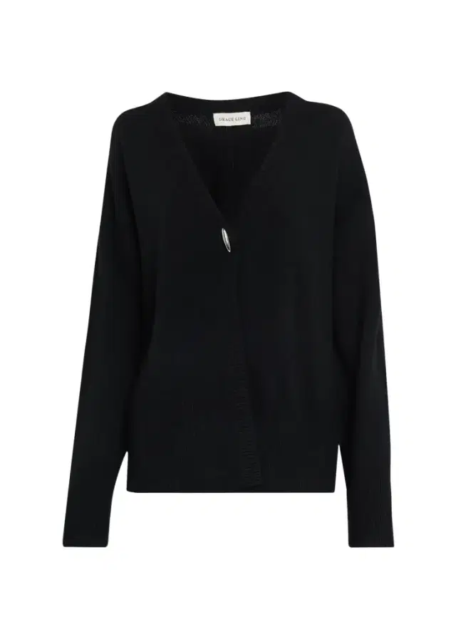 Grace Ling Cashmere Oversized V-Neck Cardigan
