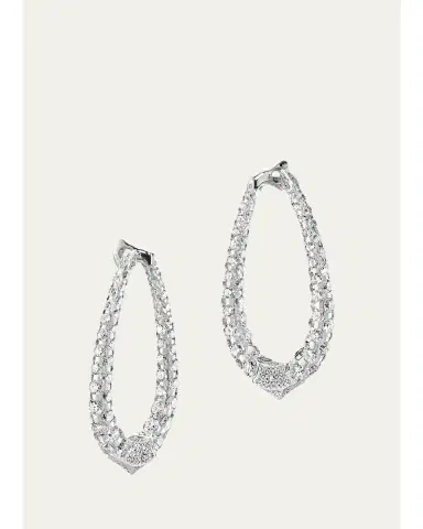 Boghossian Merveilles Halo 18K White Gold Diamond Medium Earrings | Thumbnail 1