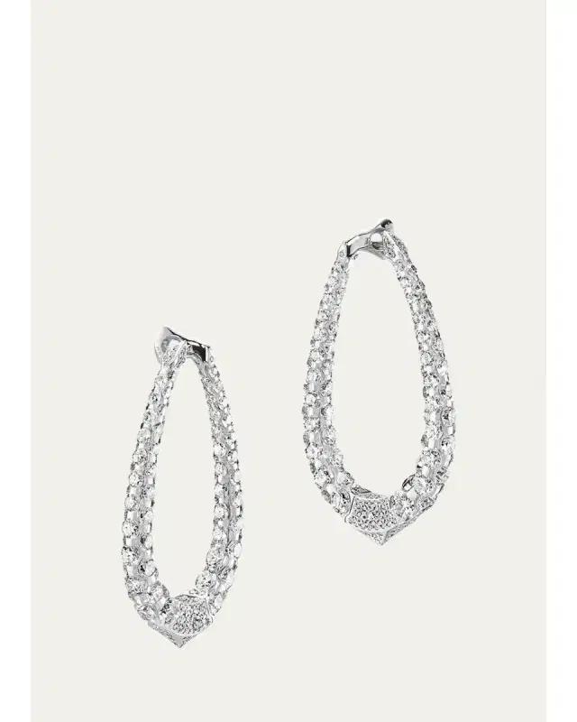 Boghossian Merveilles Halo 18K White Gold Diamond Medium Earrings