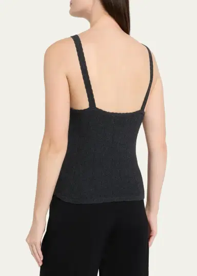 Lisa Yang Suni Scalloped Cotton-Cashmere Rib Tank Top | Thumbnail 3 Lisa Yang Suni Scalloped Cotton-Cashmere Rib Tank Top | Thumbnail 3