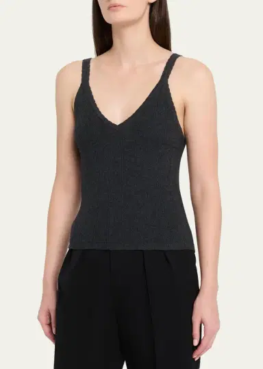 Lisa Yang Suni Scalloped Cotton-Cashmere Rib Tank Top | Thumbnail 4 Lisa Yang Suni Scalloped Cotton-Cashmere Rib Tank Top | Thumbnail 4