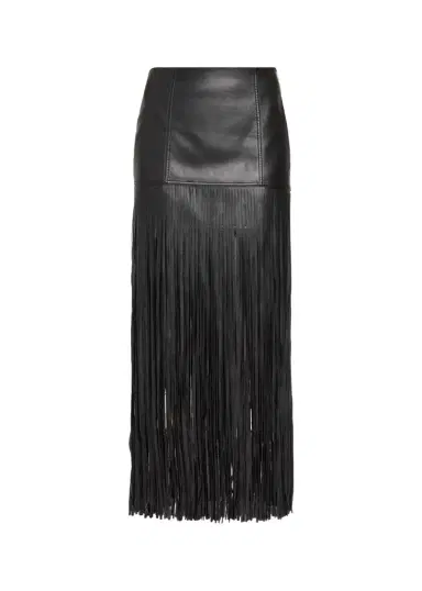 Toccin Soren Fringed Faux Leather Mini Skirt | Thumbnail 1