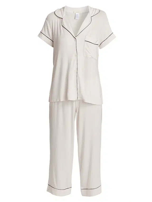 Eberjey Women's Gisele Cropped Pajama Set - Sorbet Black