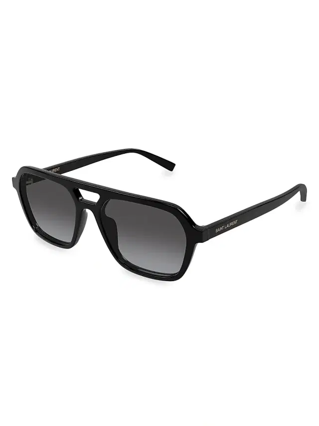 Men's 55MM Aviator Sunglasses - Black