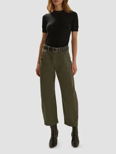 Favorite Daughter Women's The Major Barrel-Leg Pants - Army - Size 32 | Thumbnail 2 Favorite Daughter Women's The Major Barrel-Leg Pants - Army - Size 32 | Thumbnail 2