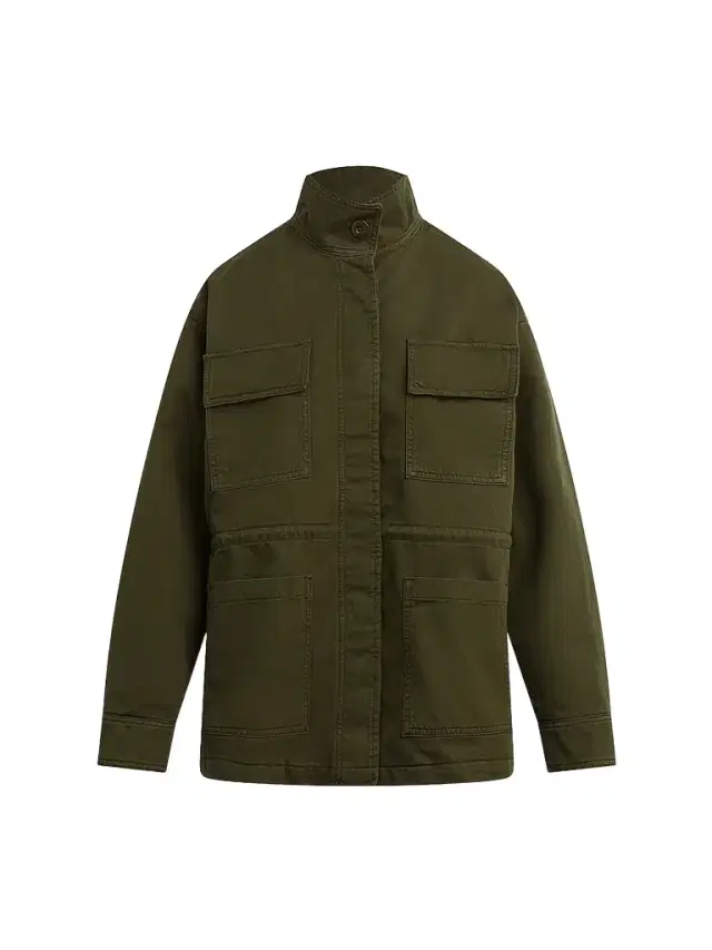 Favorite Daughter Women's The Major Cotton Funnel-Neck Jacket - Army