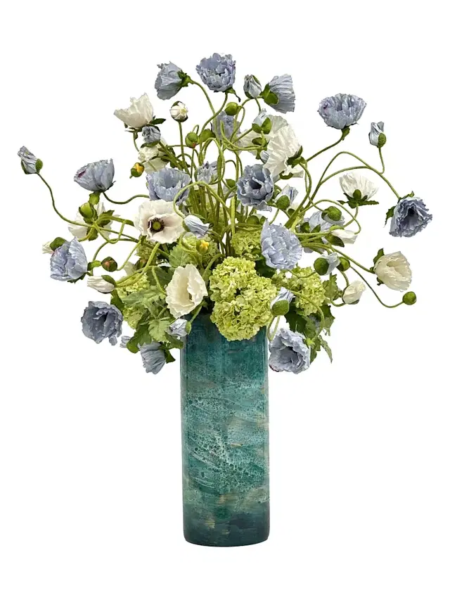 Winward Home Everyday Newness Refresh Poppy Snowball Flower Arrangement