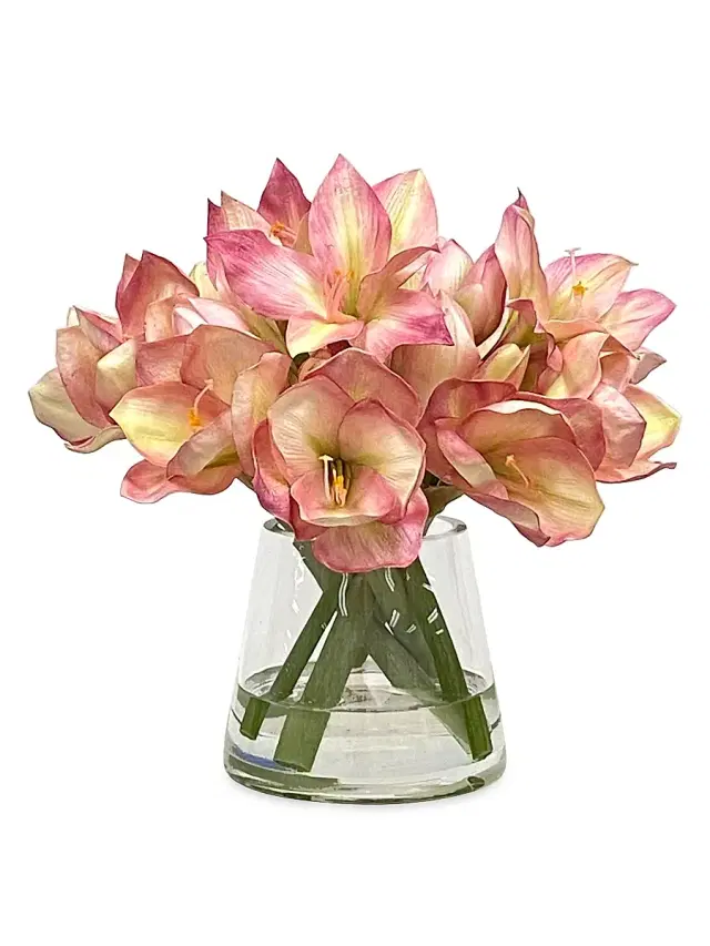 Winward Home Faux Amaryllis Floral Arrangement