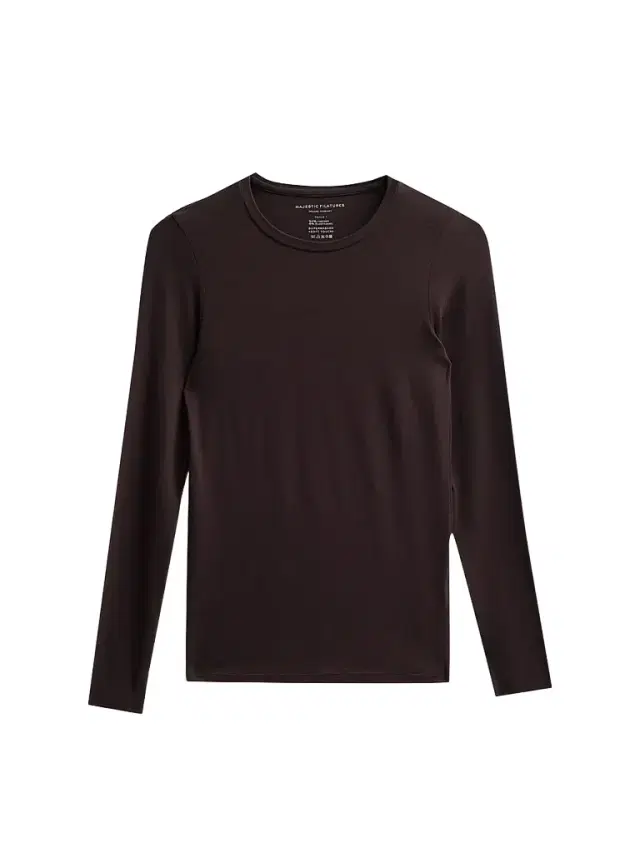 Majestic Filatures Women's Soft Touch Long-Sleeve Crewneck T-Shirt - Chocolate Mousse