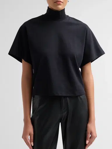 MAJESTIC FILATURES Women's Supima Cotton Mock Turtleneck Top | Thumbnail 5 MAJESTIC FILATURES Women's Supima Cotton Mock Turtleneck Top | Thumbnail 5