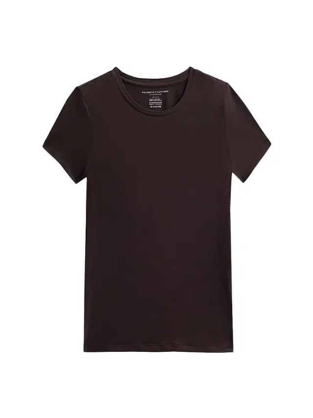 Majestic Filatures Women's Soft Touch Short-Sleeve Crewneck T-Shirt - Chocolate Mousse